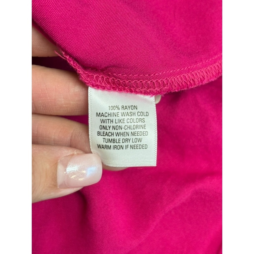 Great Northwest Indigo Womens 2X Pink Rayon Tank Blouse Casual Summer Top Plus - Picture 7 of 8